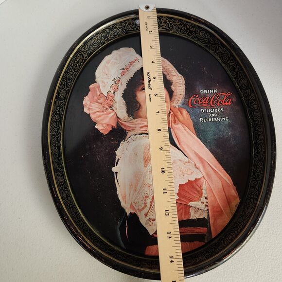 Coca-Cola Betty Girl Tray | 1972 Oval Repro | 1914 Classic Design - Picture 6 of 8